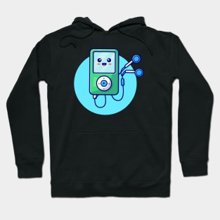 Cute Ipod With Earphone Cartoon Vector Icon Illustration Hoodie